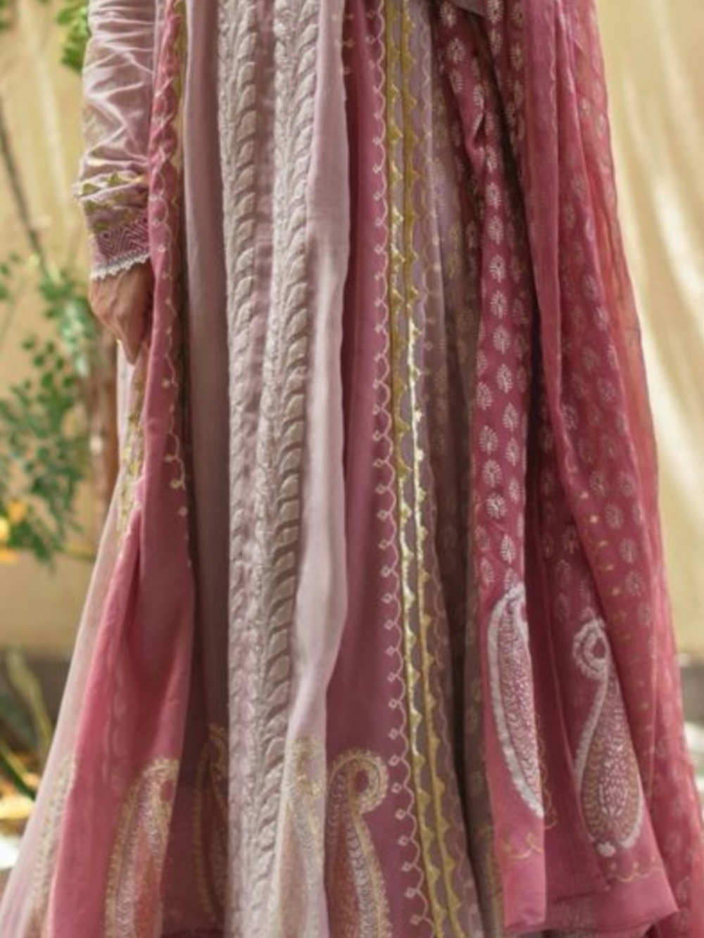 Designer Formal Kalidaar block printed and Embroidered